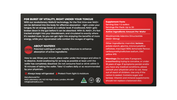 Sublingual NAD+ Supplement (3 Tins x 30 Wafers) - Image 2
