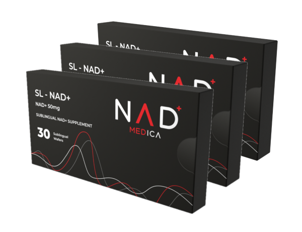 Sublingual NAD+ Supplement (3 Tins x 30 Wafers)