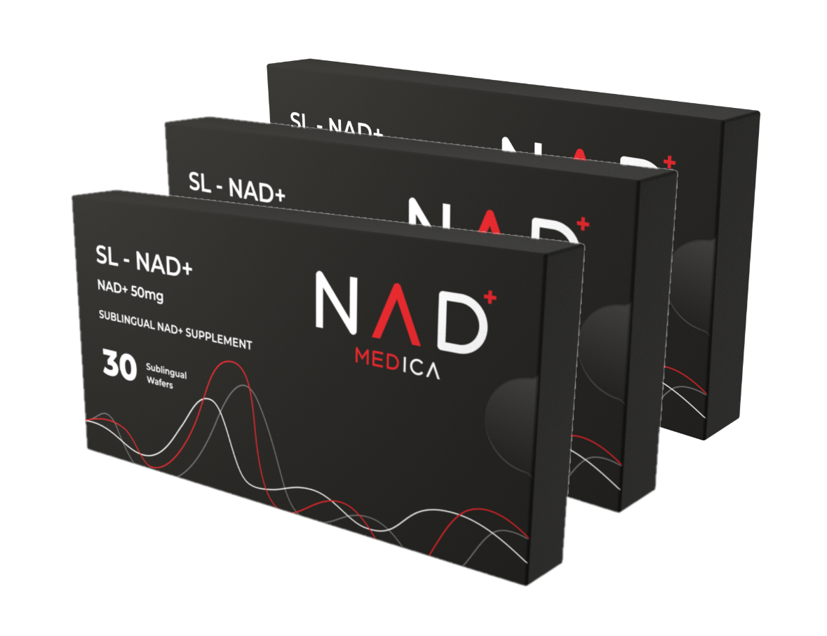 Sublingual NAD+ Supplement (3 Tins x 30 Wafers)